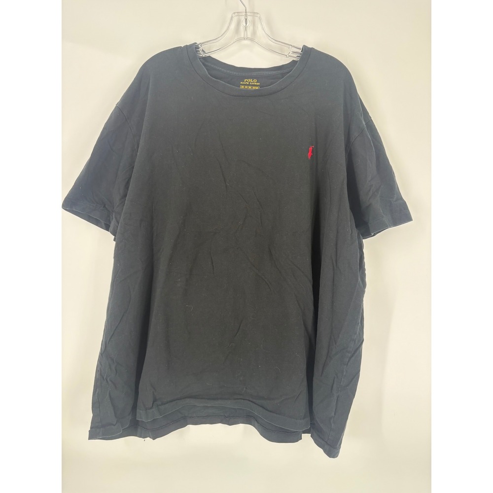 Polo Ralph Lauren Black Crew Neck T Shirt Big Tall 2XB Red Pony Logo